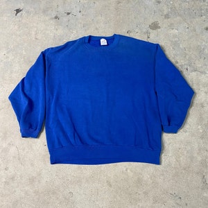 Vintage 1990s Blank Blue Crewneck Sweatshirt / Jerzees Crewneck/ 90s Crewneck / Made In USA / Streetwear / 90s Blank