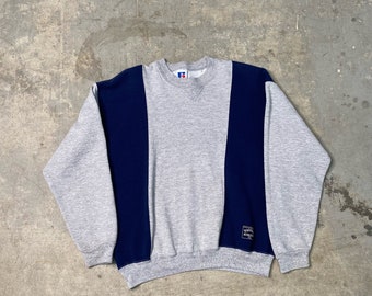 Vintage 1990s Made In USA Russell Sweatshirt / Grey / streetwear / Cozy / Vintage Russell / Blue And Grey / Youth Extra Large