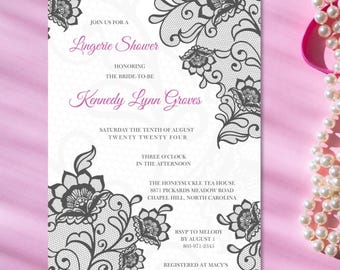 Szablon zaproszenia na przyjęcie z motywem bielizny Love and Lace