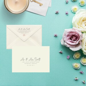 Blush Rose Printable Wedding Envelope Address Template