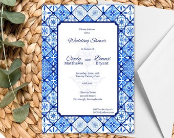 Something Blue Wedding Shower Invitation Template