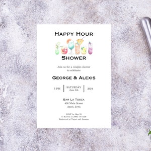 Happy Hour Printable Couples Shower Invitation Template