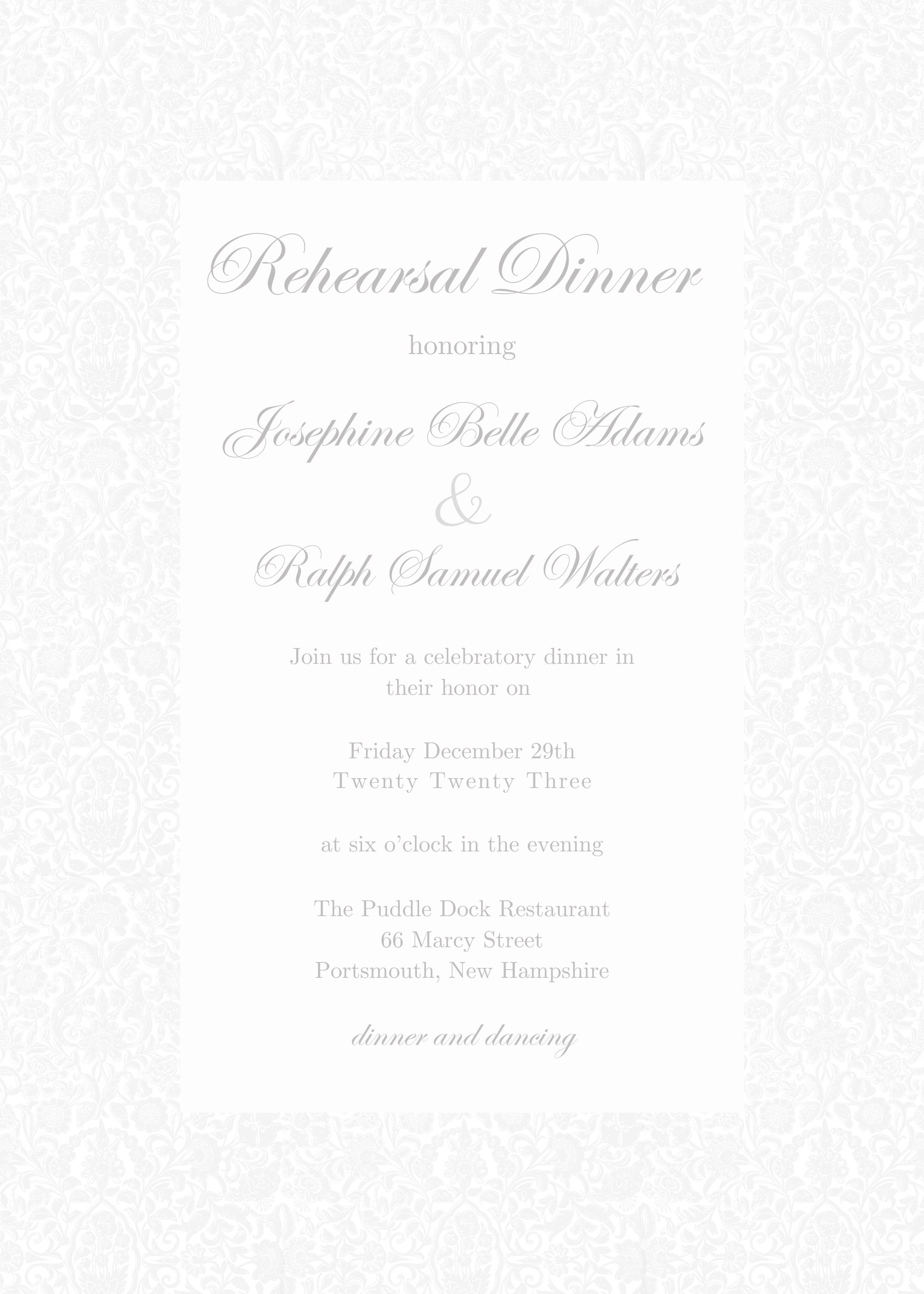 Romantic Borders Printable Wedding Rehearsal Dinner Invitation Template ...