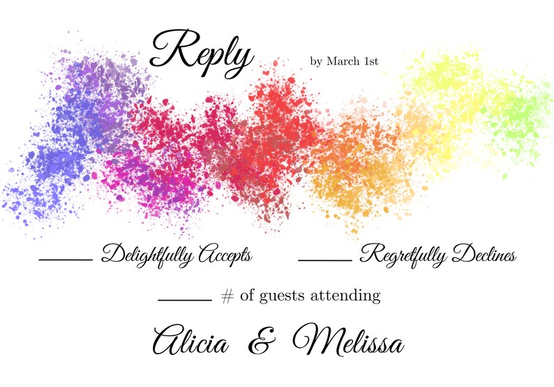 Love and Rainbows Printable Wedding Bundle Template - Etsy