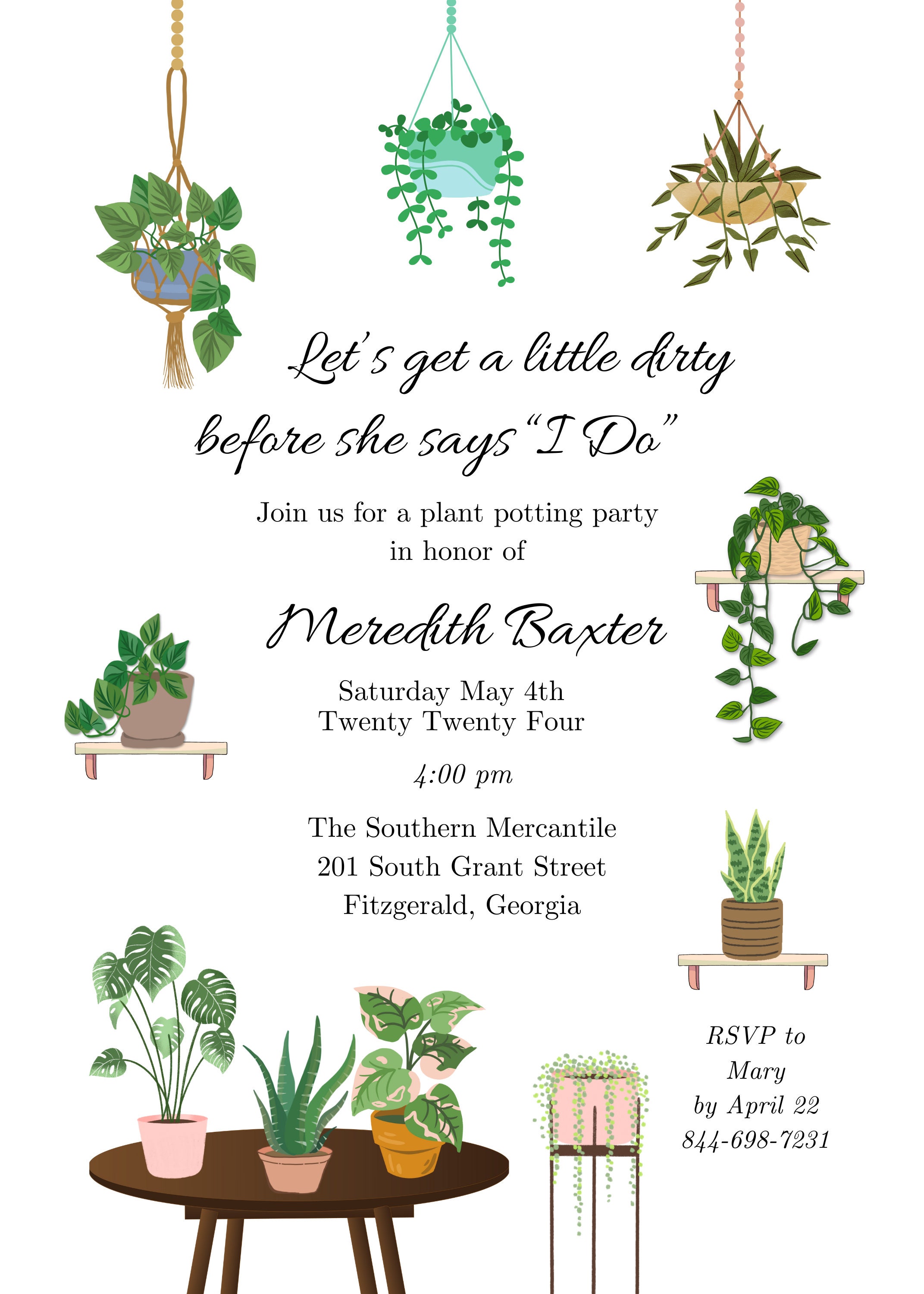 Pretty Pots Printable Shower Invitation Template - Etsy