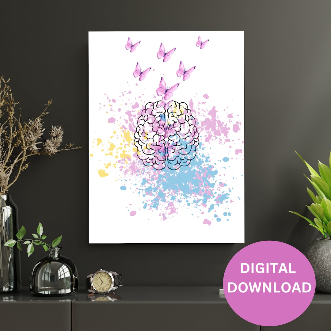 Modern Printable Art Abstract Mind Wall Decor for Home Instant