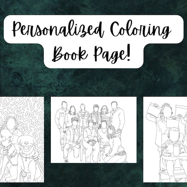 Personalized Line Art, Custom Coloring Page, Photo to Coloring Page, Photo to Coloring Page, High Quality, Digital Download, Gift