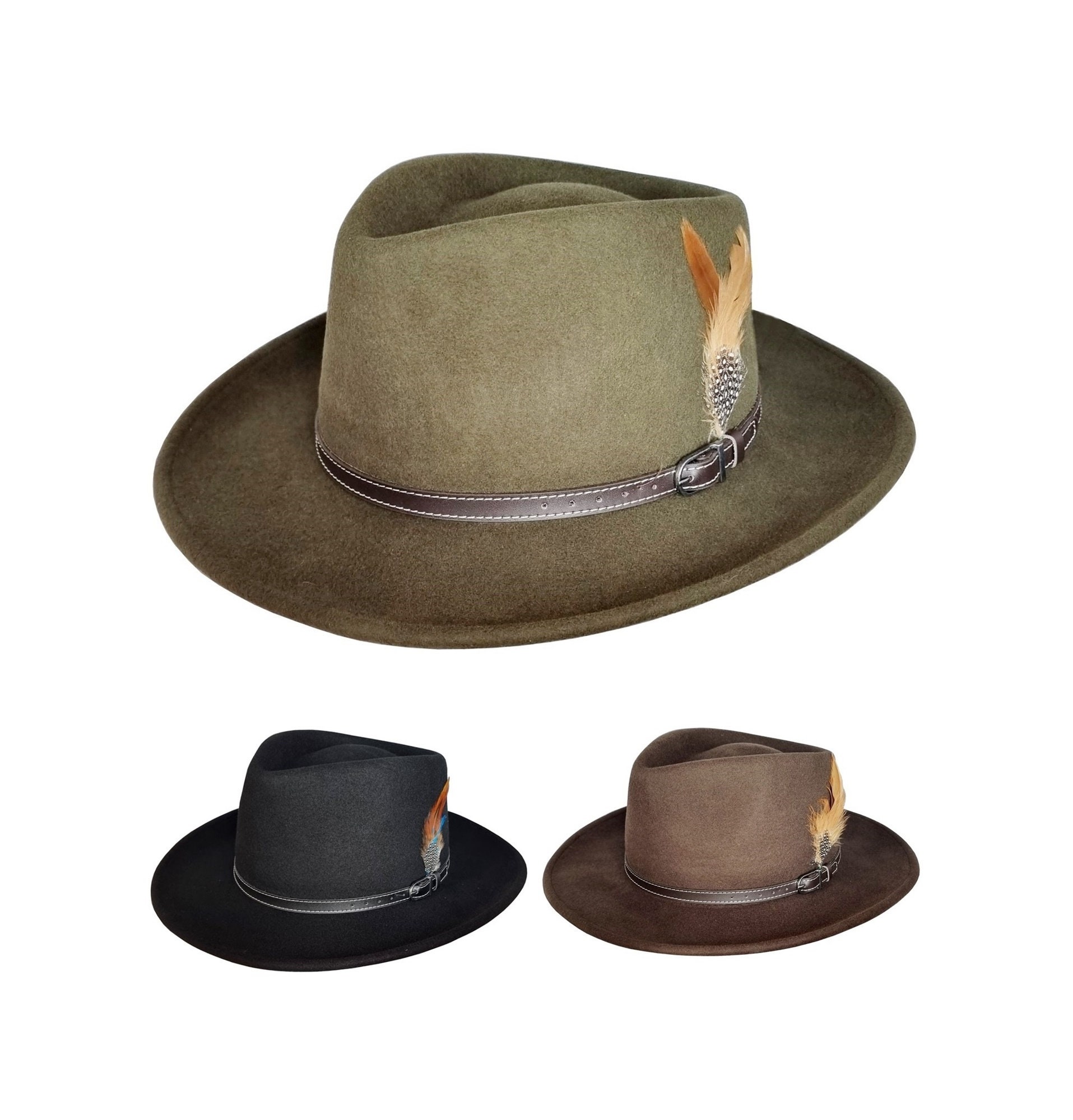 Leather Gambler Hat 