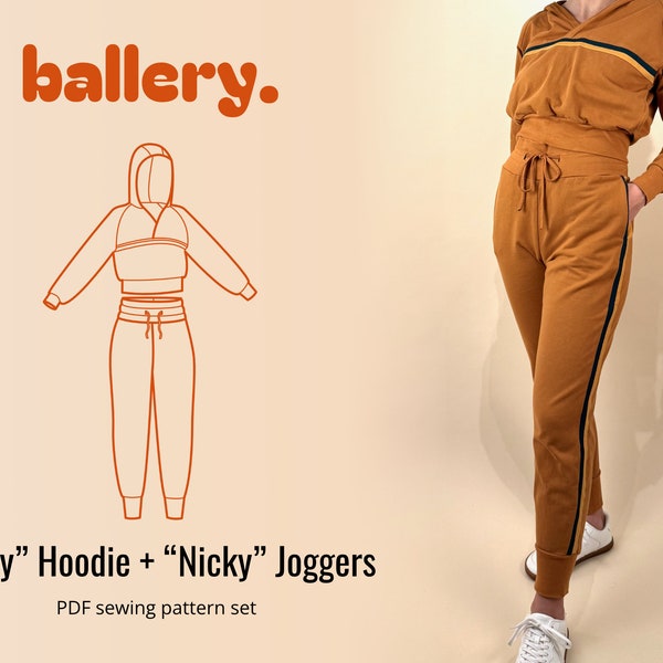 Tracksuit Set | "Kelly" Hoodie + "Nicky" Joggers | Digital Sewing Pattern | Ballery Studio