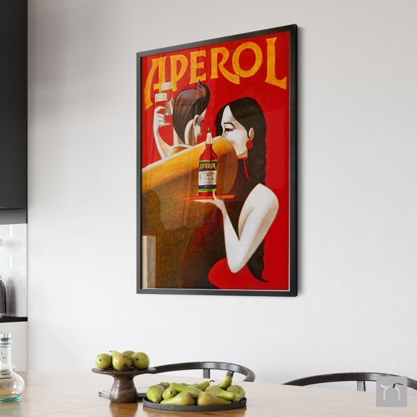 Aperol Liqueur Vintage Premium Fine Art Print, Vintage Poster, Retro Wall Art, Vintage Art, Art Nouveau, Food and Drink Poster, Housewarming