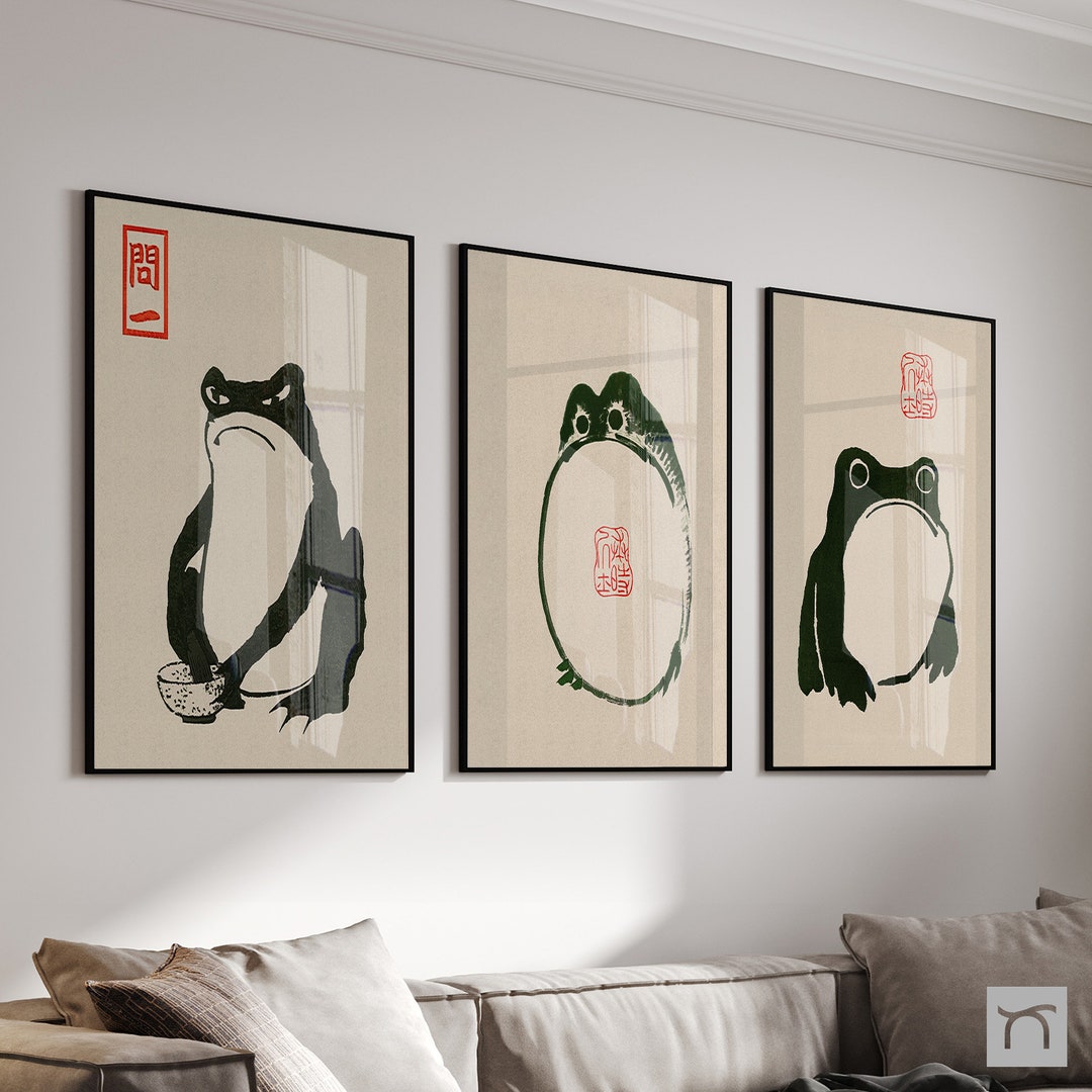 Japanese Matsumoto Hoji Frog Wall Art Set of 3 Canvas Art Print ...