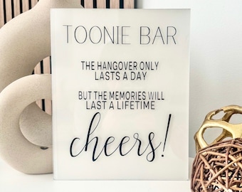 Toonie Bar Acrylic Sign | 8x10in Acrylic Sign | Toonie Bar Sign | Acrylic Wedding Sign | Wedding Signage | Acrylic Signage