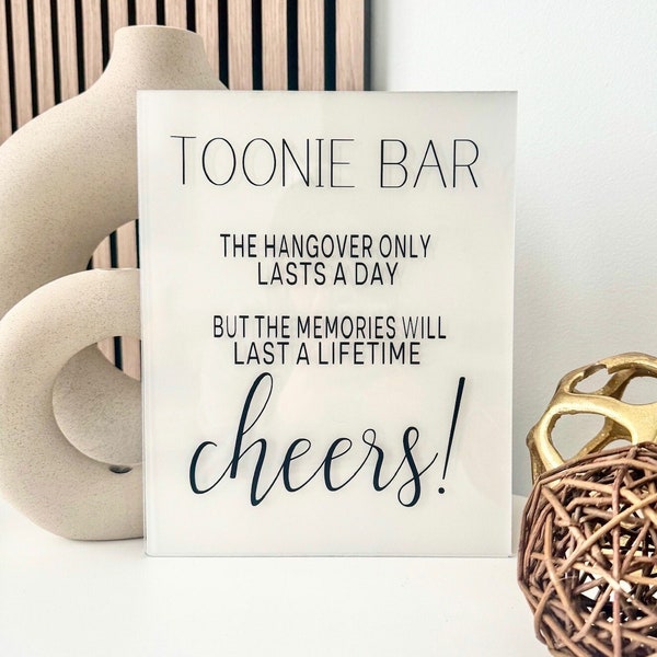 Toonie Bar Acrylic Sign | 8x10in Acrylic Sign | Toonie Bar Sign | Acrylic Wedding Sign | Wedding Signage | Acrylic Signage
