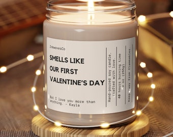 Valentines Day Gift, Our First Valentine's Day Candle, Gift for Couple's, Vday Gifts For Him, Gift for Her, Valentines Gift for Boyfriend