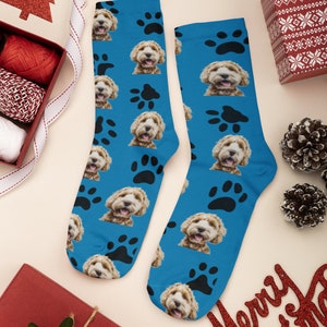 Custom Pet Socks, Customized socks with any photos and text, personalized socks for Dog/cat Lovers, , custom gift for dad,Gift for Christmas