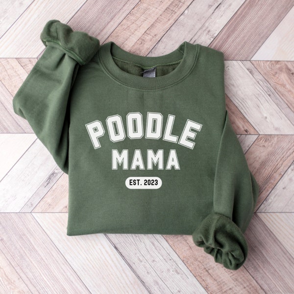 Personalized Poodle Sweatshirt, Poodle Mom Sweatshirt, Poodle Mom Gifts, Dog Mom Shirt