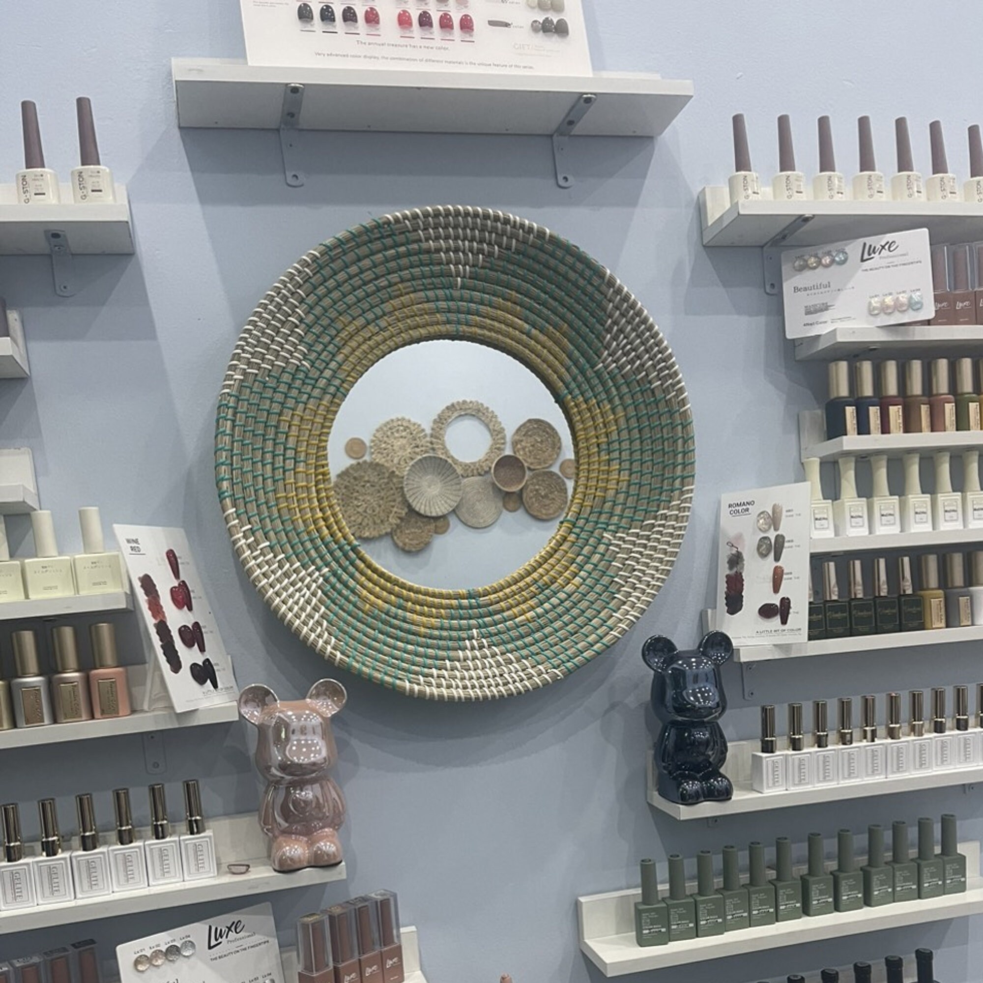 Wall Mirror Basket Basket Wall Decor Boho Wall Decor Basket Etsy