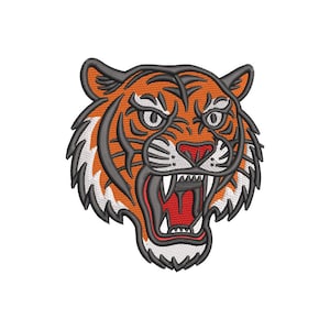 Borduurontwerp tijgerkop, 4 x 4 borduurring (DST PES JEF) (digitale download)