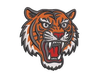 Tiger Head Embroidery Design, 4x4 Hoop (DST PES JEF) (Digital Download)