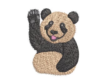 borduurontwerp zakpanda – 4 × 4 hoepel – schattige wapperende beer welp patch – direct downloaden – dst, pes, jef, exp, hus, vp3, xxx, naai