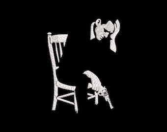 Borduurontwerp Sad Man: Dark Art Silhouette (PES, DST, EXP) digitaal bestand