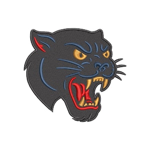 Fierce Black Panther Embroidery Design: 4x4 Hoop (Instant Download - DST, PES, JEF, etc.)