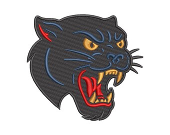 Fierce Black Panther Embroidery Design: 4x4 Hoop (Instant Download - DST, PES, JEF, etc.)