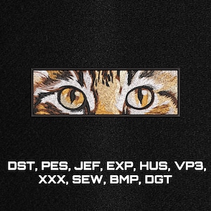Close Up Cat Eyes Embroidery Design | Feline Eyes Machine Embroidery File 5x7 Hoop | Realistic Cat Eyes Pattern Digital