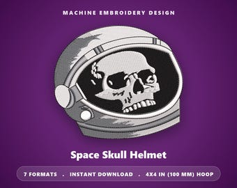 Borduurpatroon Space Skull Helm – Borduurring 4x4 inch (Direct te downloaden)