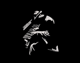 Borduurontwerp Piano Man: steekoverzicht jazzmuziek (digitale download)