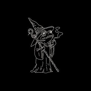 Lizard Wizard Line Art Embroidery Design: 4x4 Hoop (Instant Download, DST, PES, JEF, etc.)