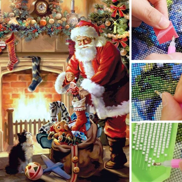 Full Drill Square/Round Diamond Embroidery Santa Claus Mosaic Handicraft main image 0