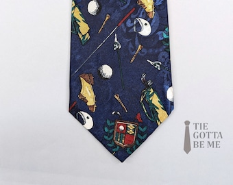 Gold City Golf Retro Theme Necktie A Perfect Tie for the Golfer in Your Family