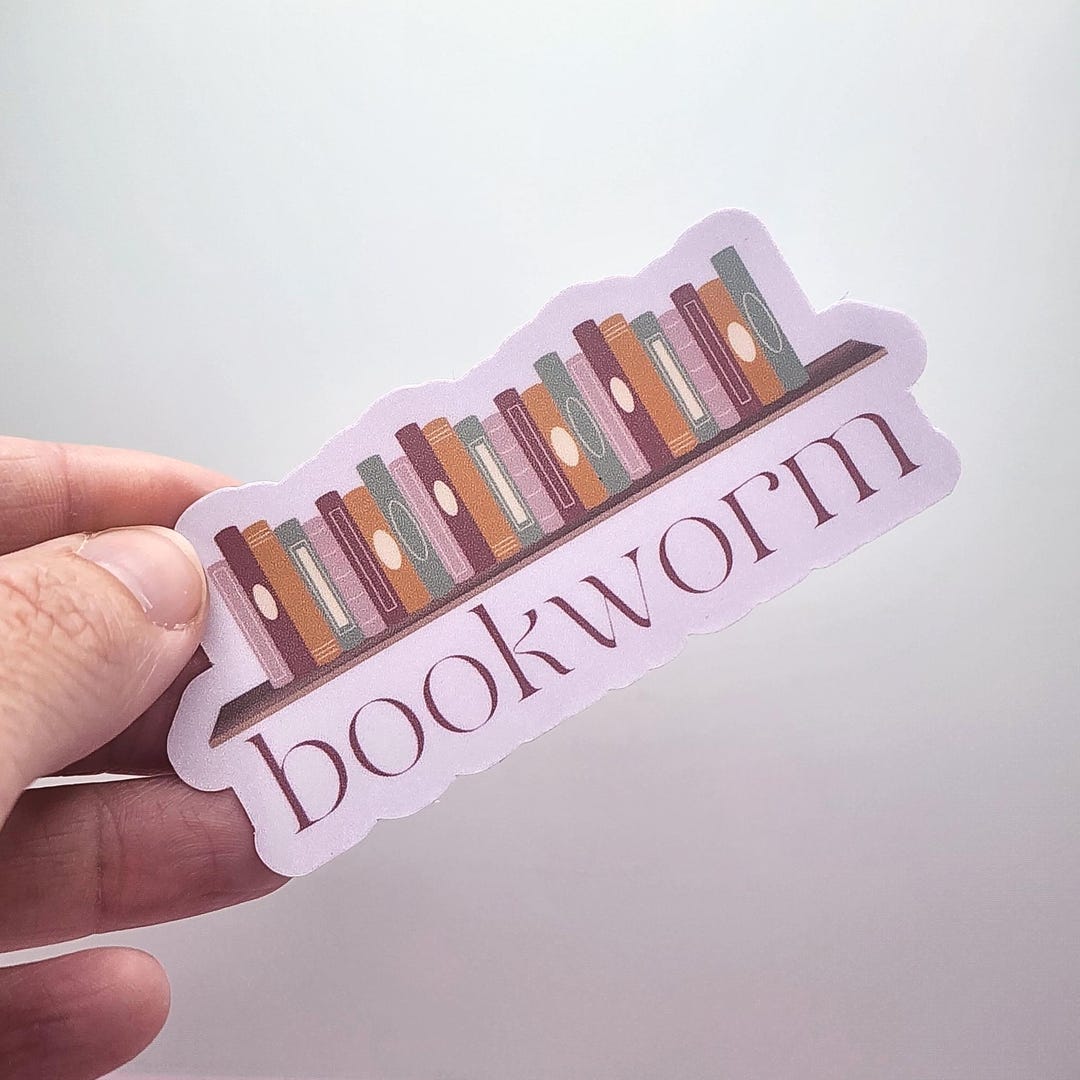 Bookworm Sticker: Waterproof Vinyl Decal for Kindle, Laptop - Etsy