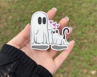 Ghost and Ghost Cat Sticker