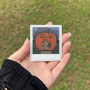 Sticker Polaroid citrouille