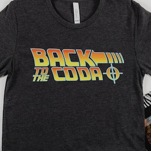 Funny Music Teacher T-Shirt: Retro &#39;Back to the Coda&#39; Graphic