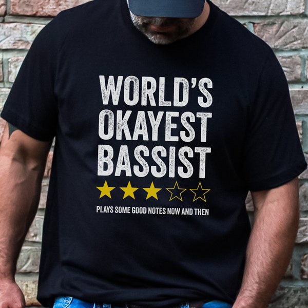 T-shirt per bassista 'Il bassista più ok del mondo' - T-shirt umoristica per musicista, camicia di teoria musicale, regalo per bassista, abbigliamento funky per bassista