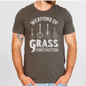 Grappig bluegrass-shirt voor countrymuziekfans, cadeau banjospeler, grasconstructie, countrymuziek-T-shirt afbeelding 5