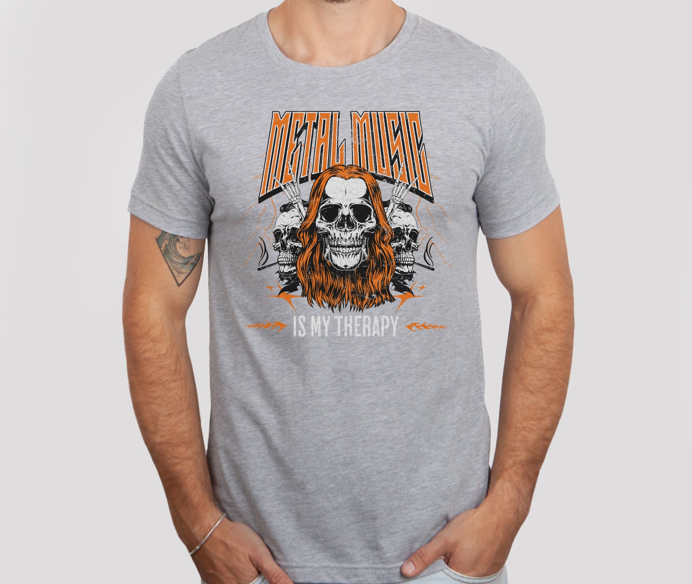 Heavy Metal Fan Tshirt, Rock and Roll Skull Shirt, Metal Music is My ...