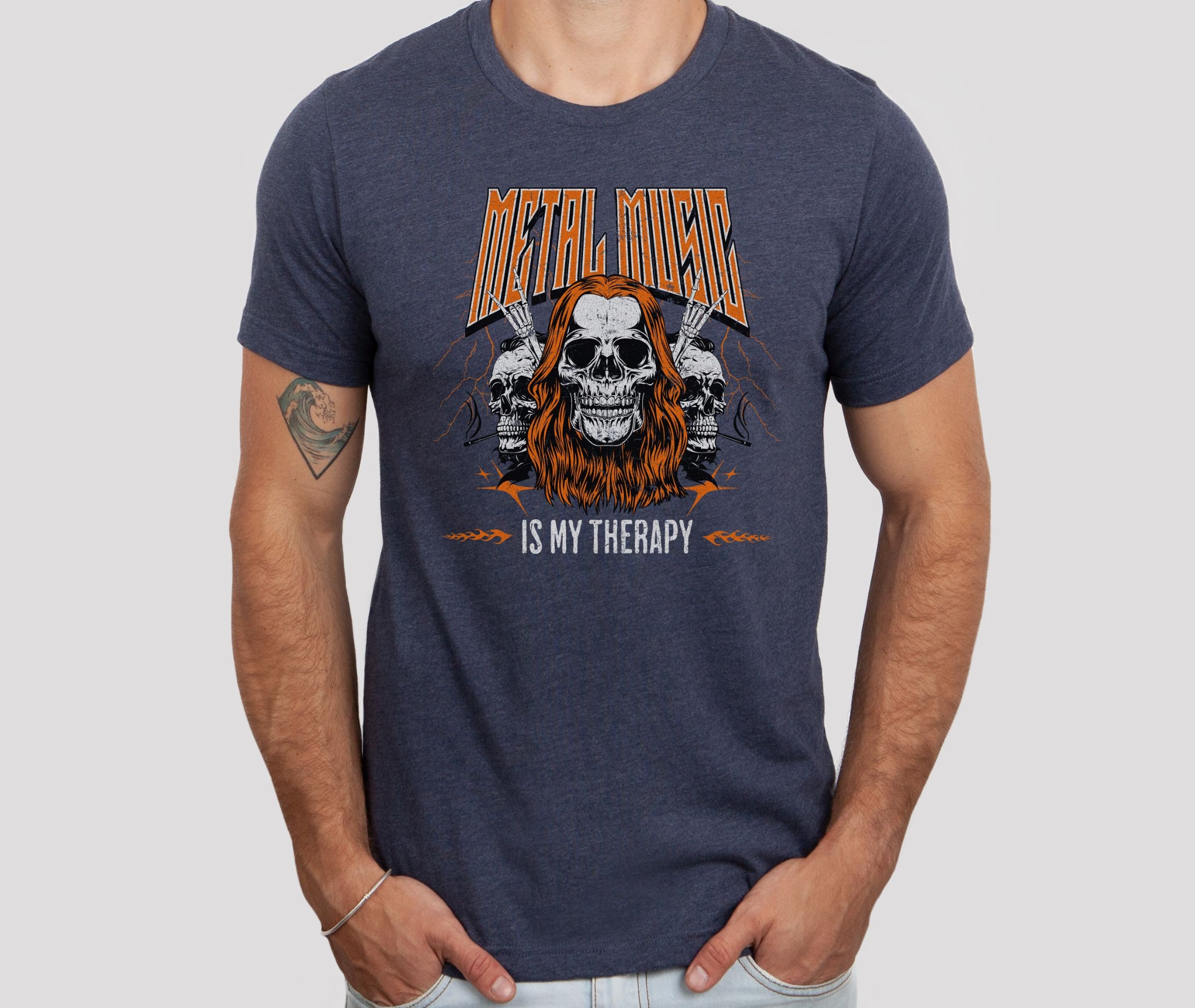 Heavy Metal Fan Tshirt, Rock and Roll Skull Shirt, Metal Music is My ...