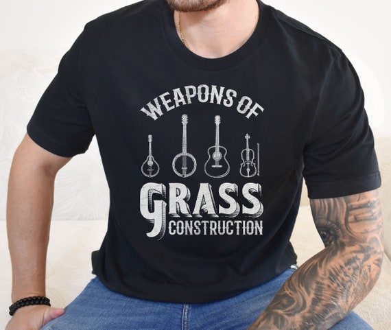 Funny Bluegrass Shirt for Country Music Fans, Banjo Player Gift, Weapons of Grass Construction, Country Music Tee