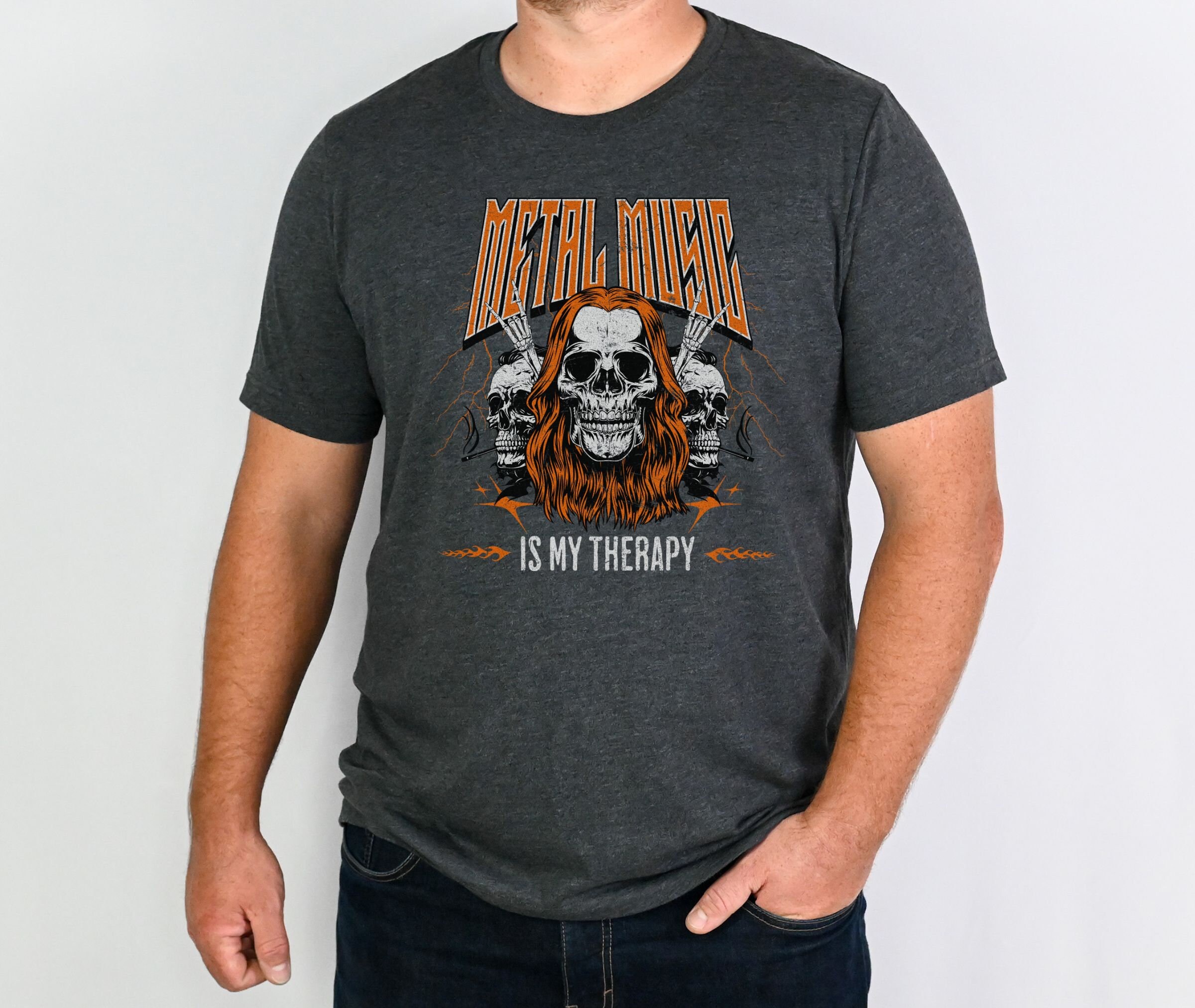 Heavy Metal Fan Tshirt, Rock and Roll Skull Shirt, Metal Music is My ...