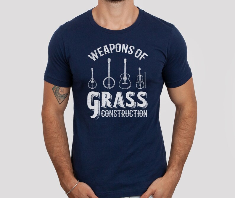 Grappig bluegrass-shirt voor countrymuziekfans, cadeau banjospeler, grasconstructie, countrymuziek-T-shirt afbeelding 9