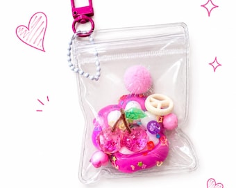 Taba Squishy Keychain with Paw Print Charm | Sensory Fidget Bag Accessory