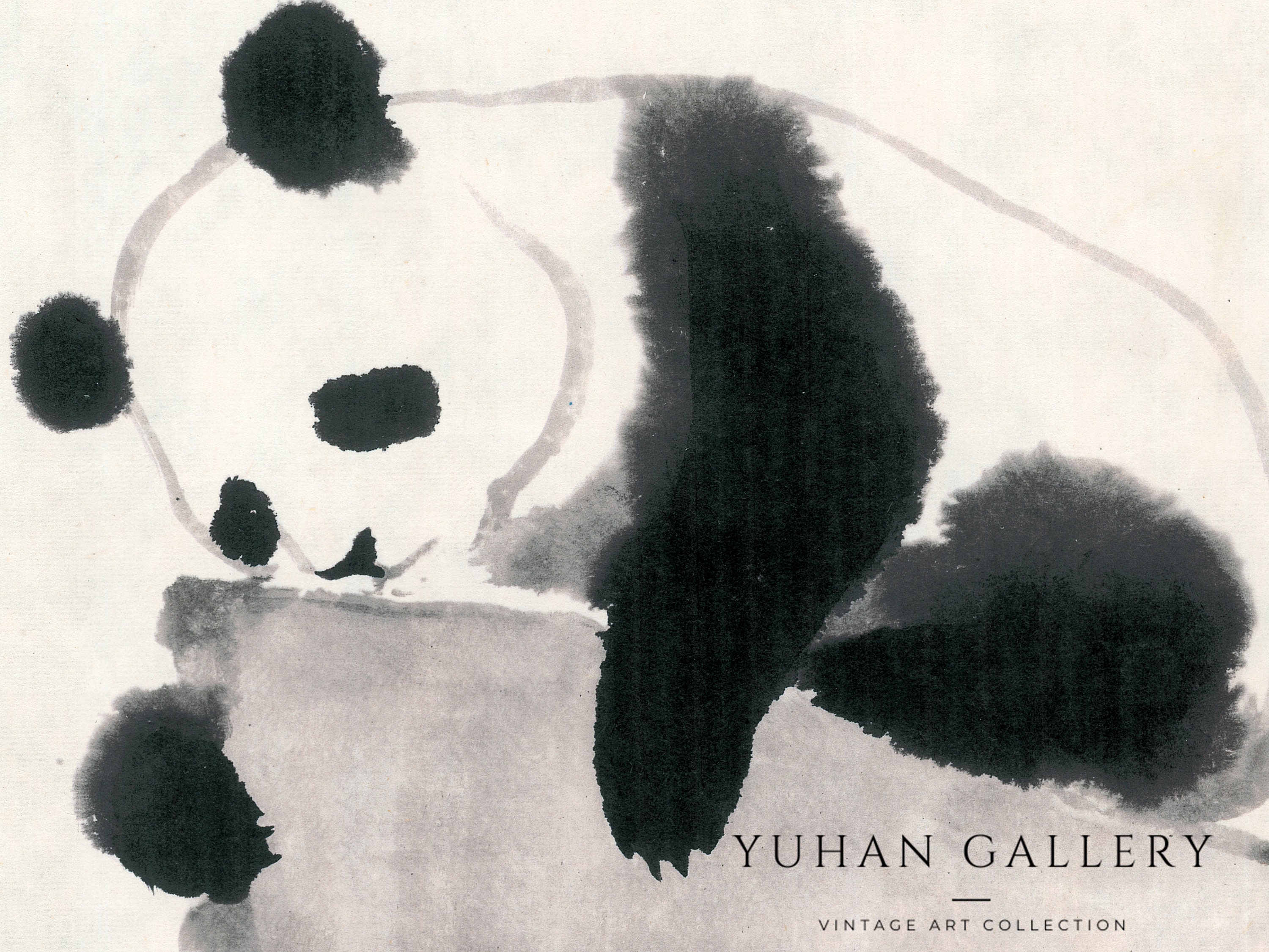 Panda Ink Art Print Set: Vintage Chinese Gallery Wall Decor (digital ...