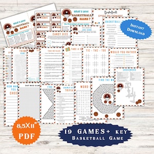 Basketball March Madness Game Activities Word Search NCAA Championship Game For Kids and Adults Boy Birthday Party Trivia Quiz Think Fast