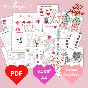 Bingo del día de San Valentín, Arte de recuerdo de huellas de manos, Paquete de hojas de actividades imprimibles para niños, Paquete de actividades para colorear, Preescolar, Juegos de aula de fiesta imagen 2