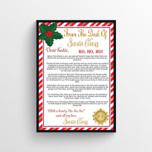 Carta de plantilla de respuesta de Santa, Carta en blanco, Escritorio Oficial de Santa, Fiesta de Navidad, Imprimible, Editable, archivo PDF digital, Personalizado