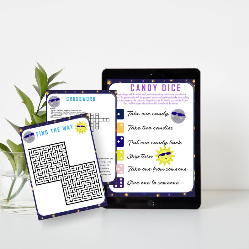 Solar Eclipse Game Bundle Activities for Kids Teens Adult Birthday Party Idea Word search April 8th 2024 Classroom Worksheet Whats your name image 8